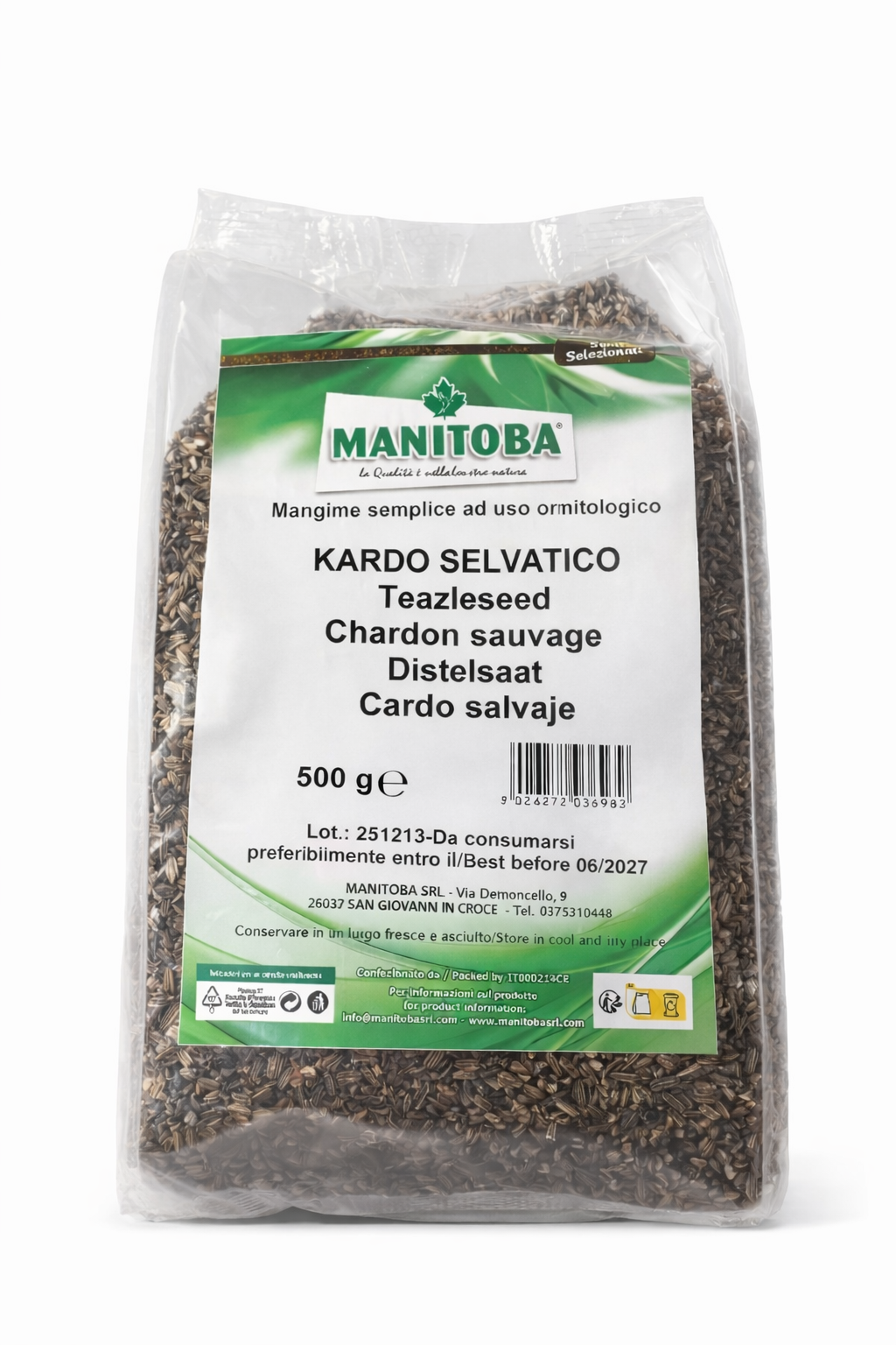 Distelzaad kaardebol 500 gram Manitoba