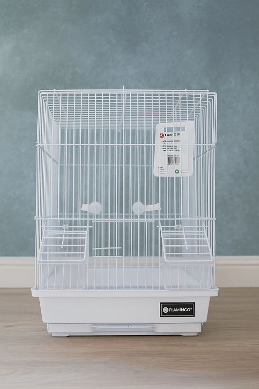 Flamingo Dolak Wit - Vogelkooi - 30 x 22,50 x 38 cm