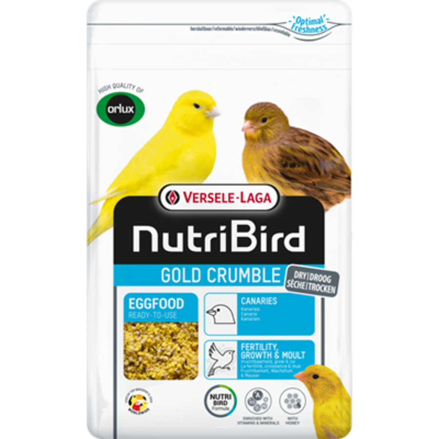 Nutribird Gold Crumble Kanaries 1kg ( Met ritssluiting )