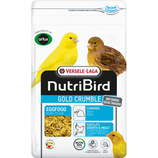 Nutribird Gold Crumble Kanaries 1kg ( Met ritssluiting )