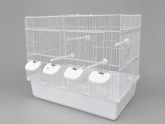 Witte broedkooi draadkooi stapelbaar 45cm ( met bodemrooster )