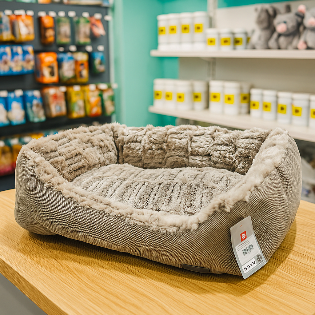 Mand vierkant Liah taupe - Cosy Kussens - 60x48x19cm