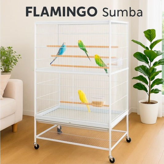Volière Sumba Wit - volière voor buiten 8 binnen - volière aluminium - 79x52x134 cm - Flamingo volière