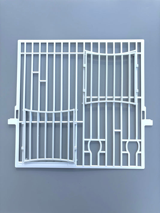 Frontale MA-kooi met dubbele deur en voerbakken