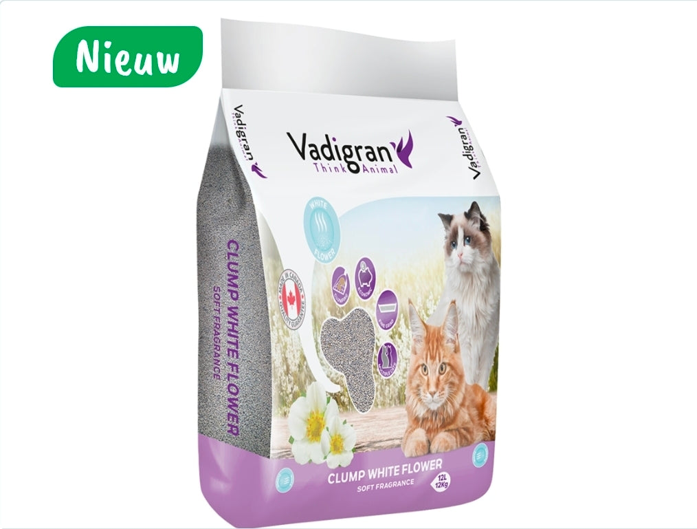 NIEUW Kattenbakvulling Bentoniet Witte bloesem 12 kg-12L