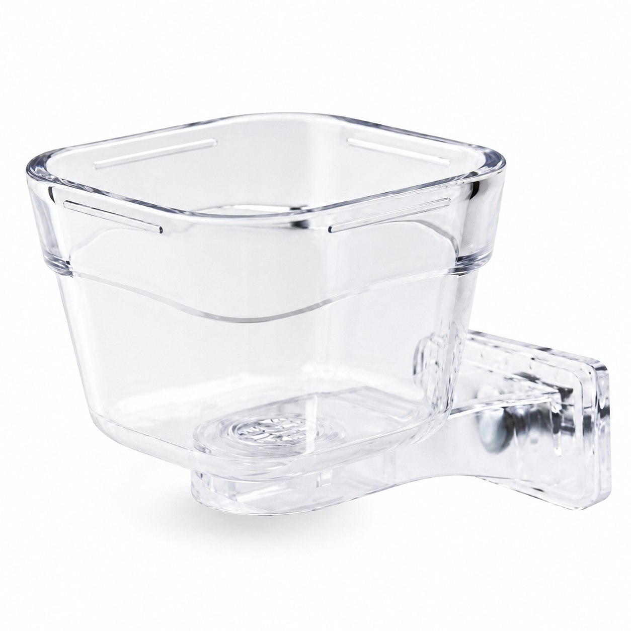 Eetpot papegaai lock groot 12x12x6,5cm transparant