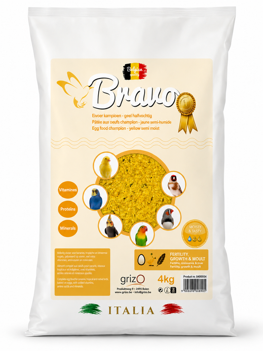 Bravo Vochtig Geel Eivoer 4kg - Bird-X Italia