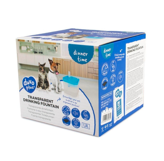 Duvo+ Transparent Drinking Fountain 1.8L