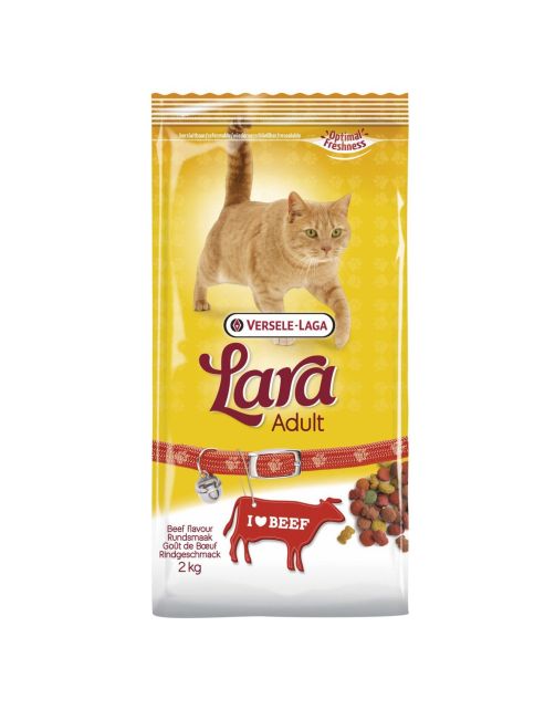 Lara Adult Beef Flavour 2kg - Heerlijke Rundvleesbrokjes - Volwassen Katten