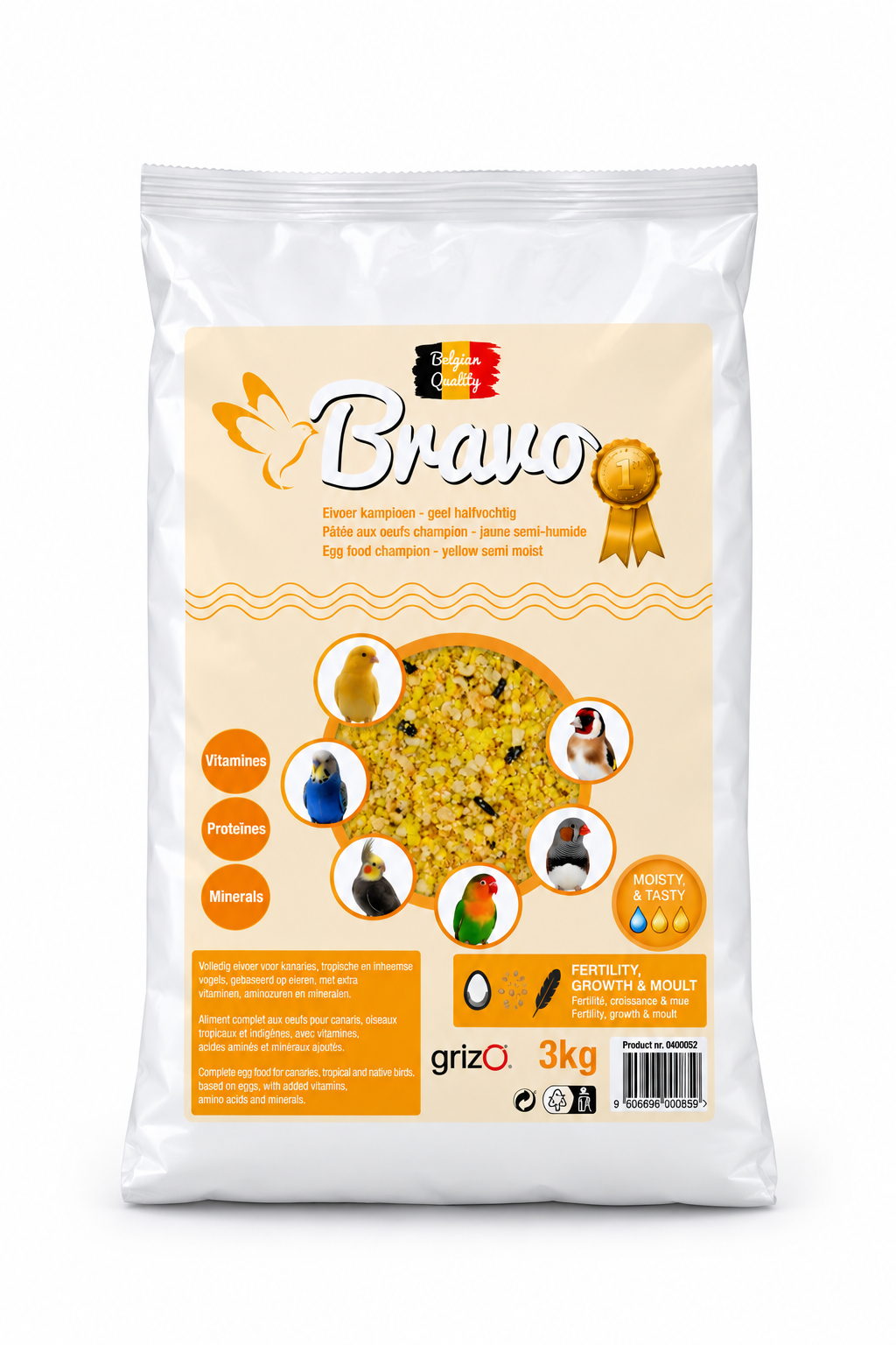 Bravo eivoer kampioen 3kg - Geel halfvochtig