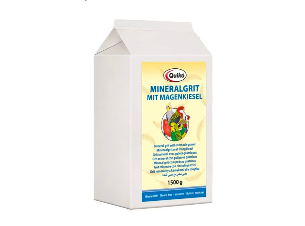 Quiko Mineraalgrit met Maagkiezels voor Siervogels, 1.500 g
