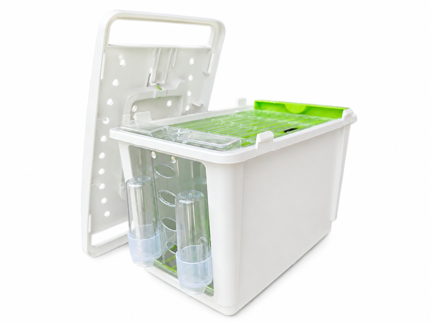 Vervoerskist met deksel "GROEN" 1-vaks klein plastic (NZ84) STA