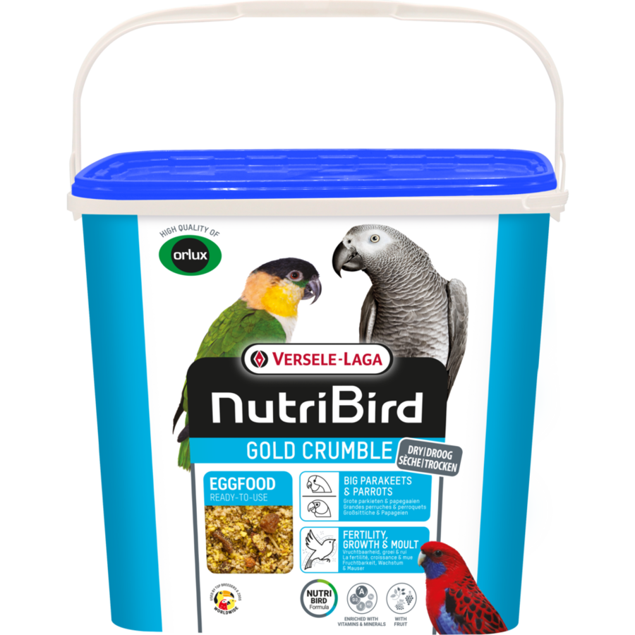 Nutribird Gold Crumble Grote Parkieten en Papegaaien 5kg ( droog eivoer )