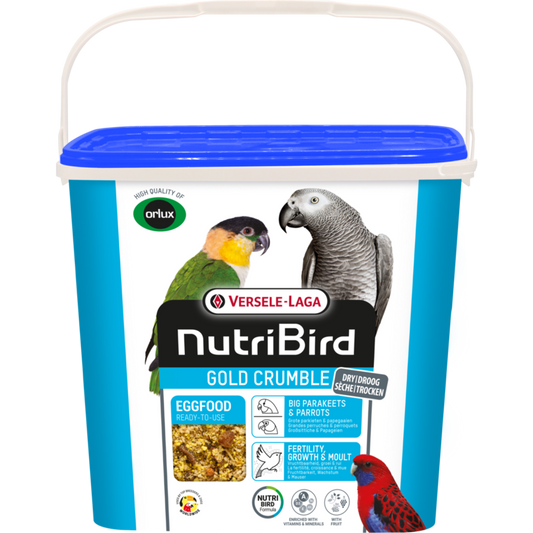 Nutribird Gold Crumble Grote Parkieten en Papegaaien 5kg ( droog eivoer )