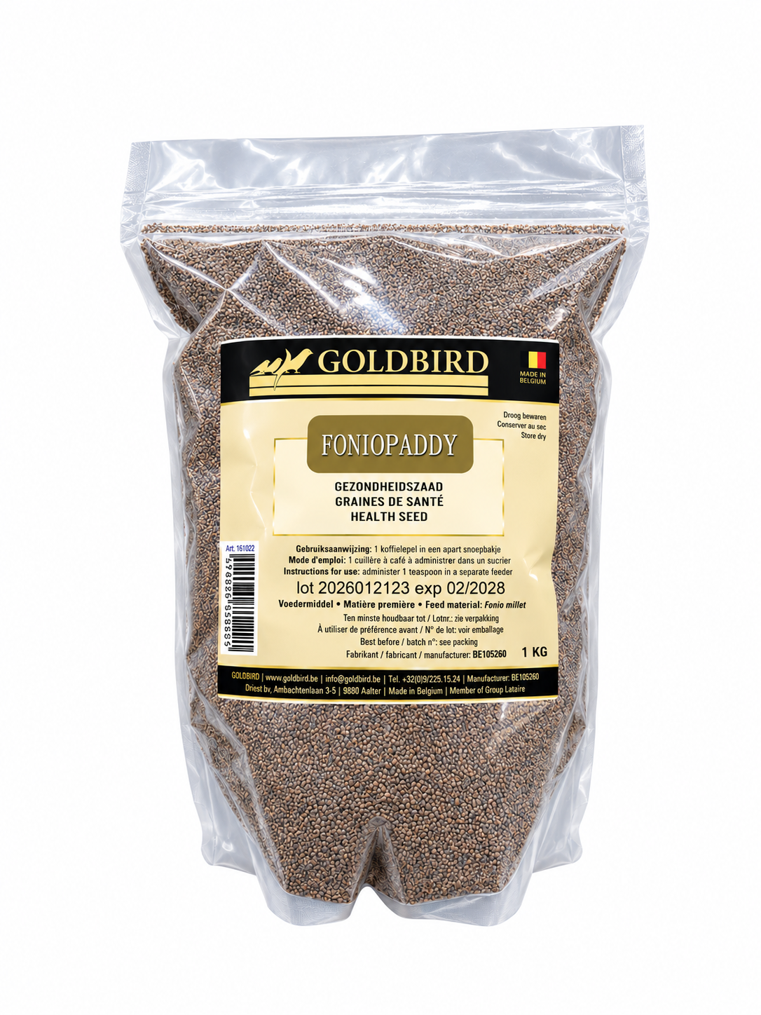 Foniopaddy 1kg GoldBird ( zelf verpakt )