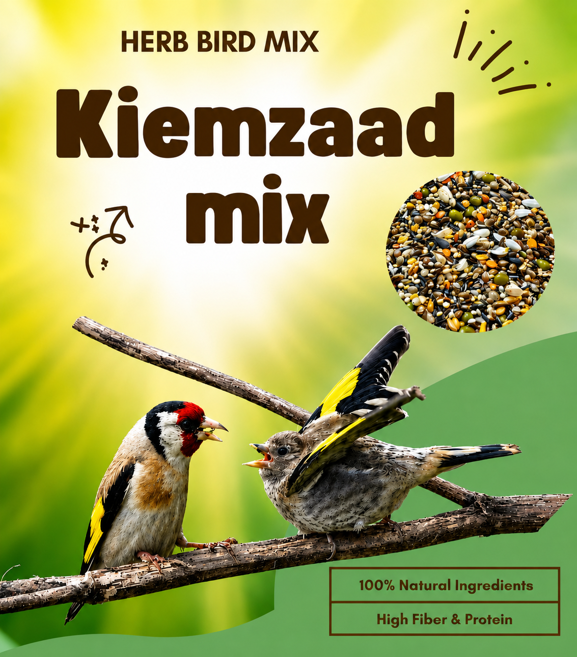 Kiemzaad Mix 2.5kg - 41 Zaden - Herb Bird Mix