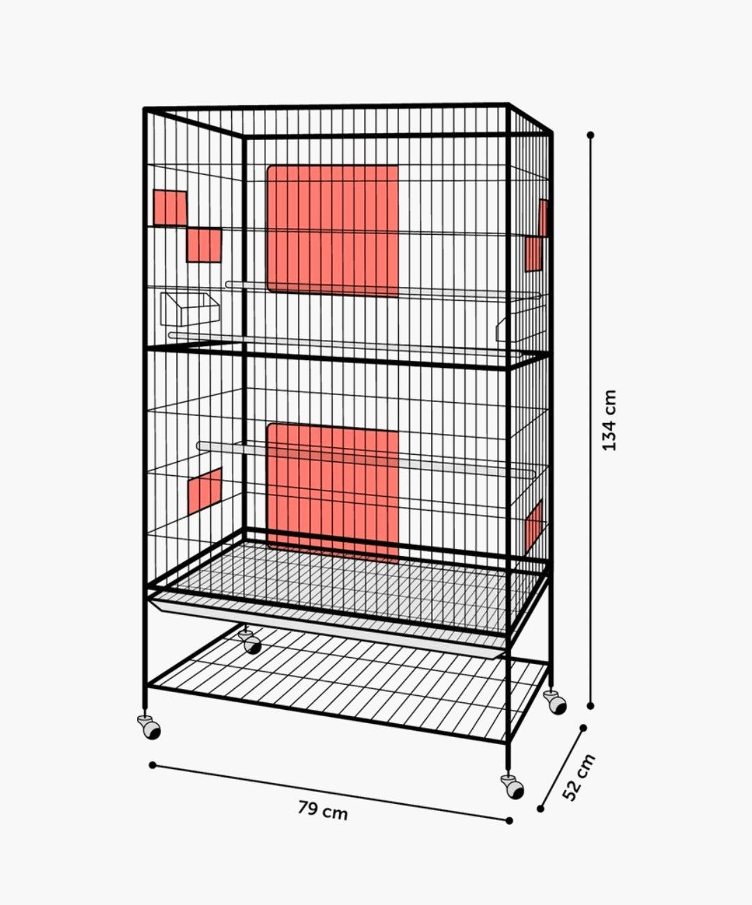 Volière Sumba Wit - volière voor buiten 8 binnen - volière aluminium - 79x52x134 cm - Flamingo volière