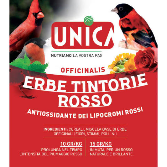 Officinalis Erbe Tintorie Rosso 100 Gram ( Kleurstof voor Kapoetsensijzen en Rode Kardinalen en ) Unica