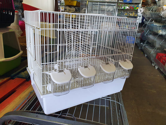 6 x Witte broedkooi draadkooi stapelbaar ( met onderbak )