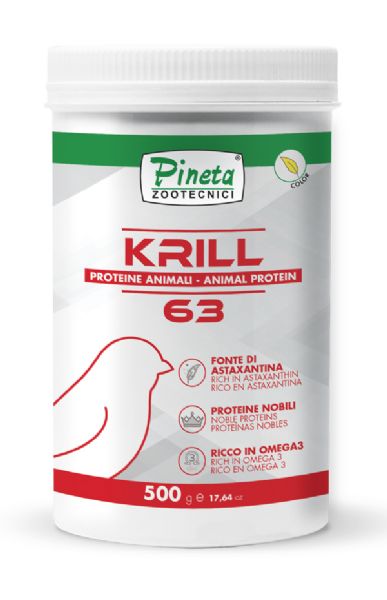 Krill 63 - Dierlijke Eiwitten - 500 gram - Pineta Zootecnisi