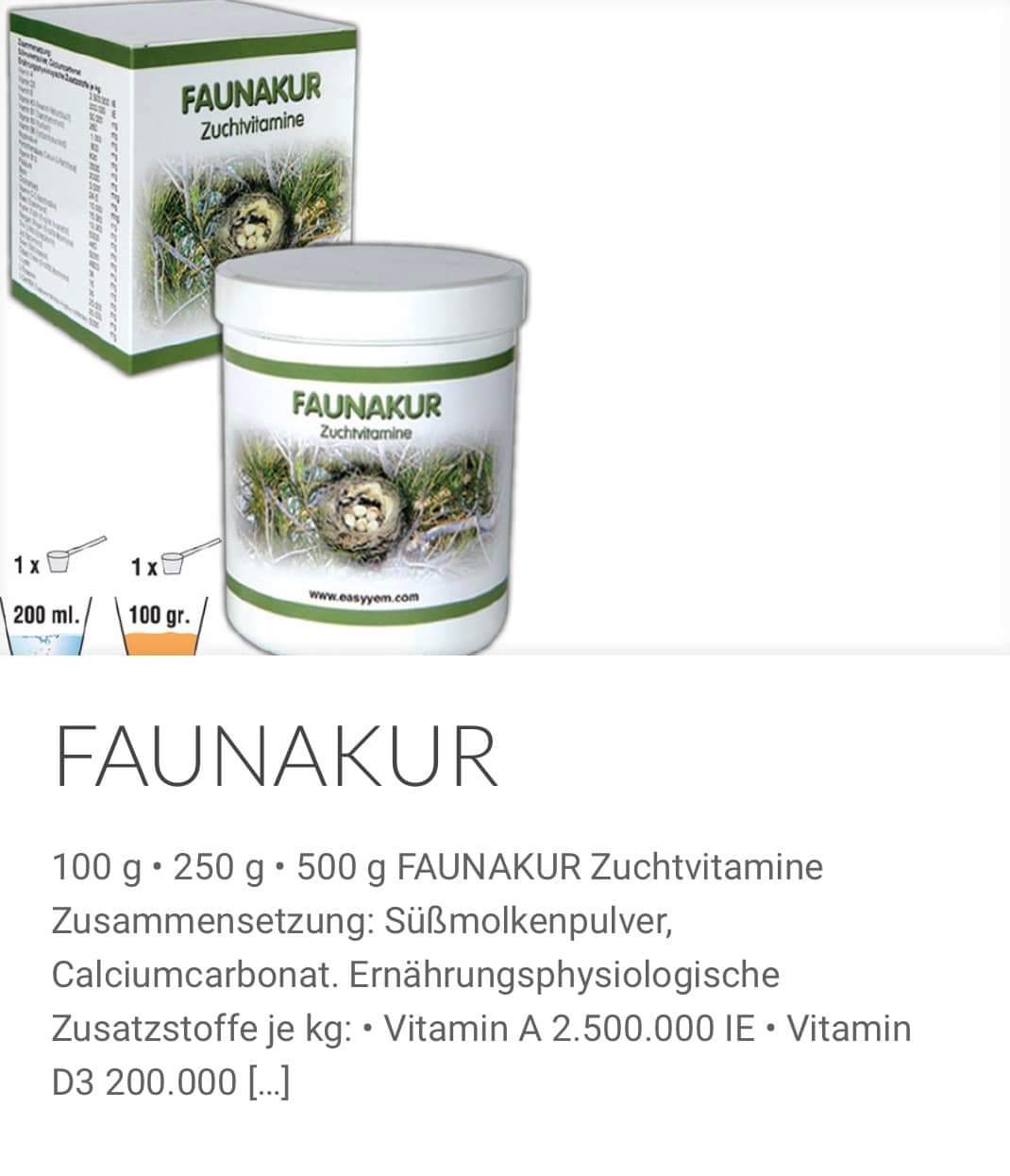 Faunakur ( Vitamines voor de kweek periode ) 500gram
