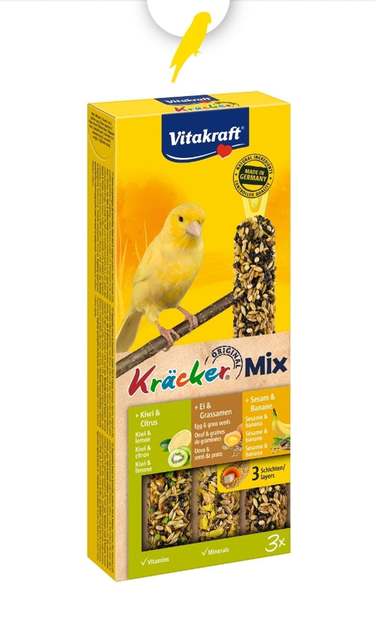 Vitakraft Kräcker Mix kanarie ei/kiwi/banaan 3 stuks