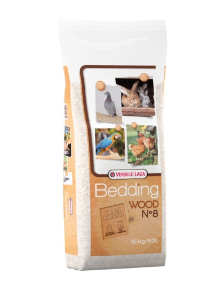Versele-Laga Wood Beddengoed N ° 8 - 60l 15kg - Hygiënische Basis Van Gemalen Beukensnippers