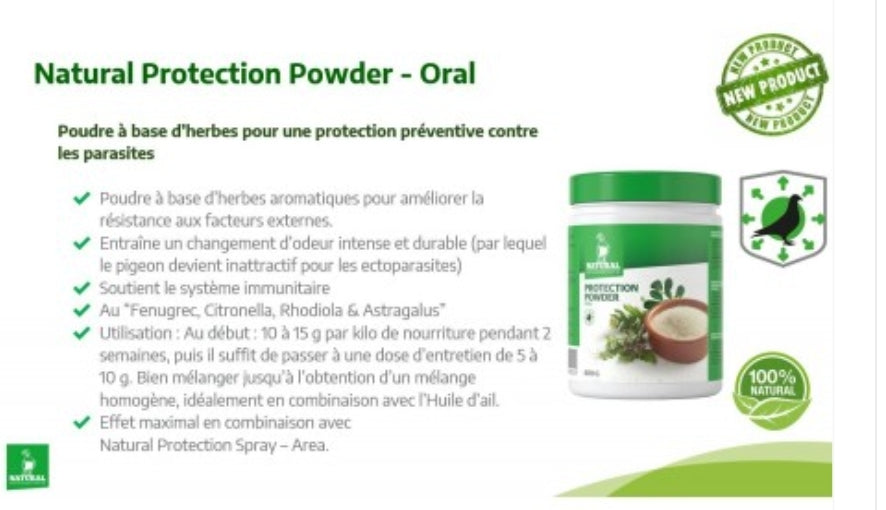 Protection Powder ( Beschermingspoeder tegen bloedluis ) 600 Gram, Kruidenpoeder - Naturel