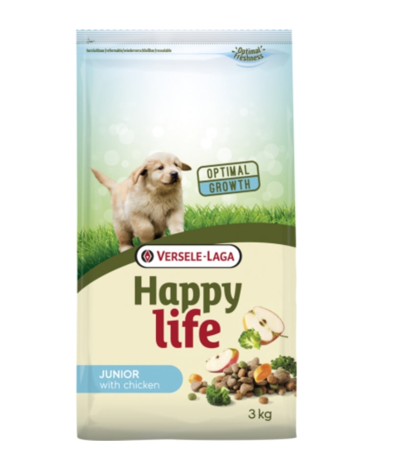 Happy Life Junior Kip 3kg Gevarieerd Kippenvoer Vitaal Groeiende Puppy's - Versele Laga