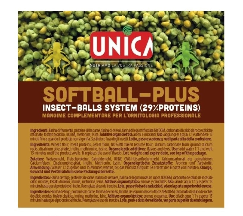 Unica Softball Plus 1kg ( alternatief voor diepvries insecten ) 29% Protéine