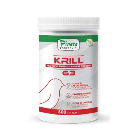 Krill 63 - Dierlijke Eiwitten - 500 gram - Pineta Zootecnisi